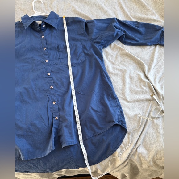 Natural Life Women’s Button Down Navy Blue M Cotton Preppy Minimalist Capsule - Picture 8 of 9